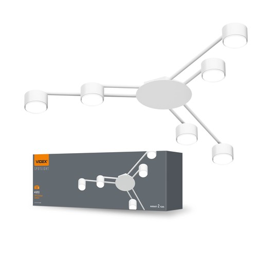 6x GX53 plafondspot - Wit, 40x20cm, IP20 binnen, zonder lichtbron