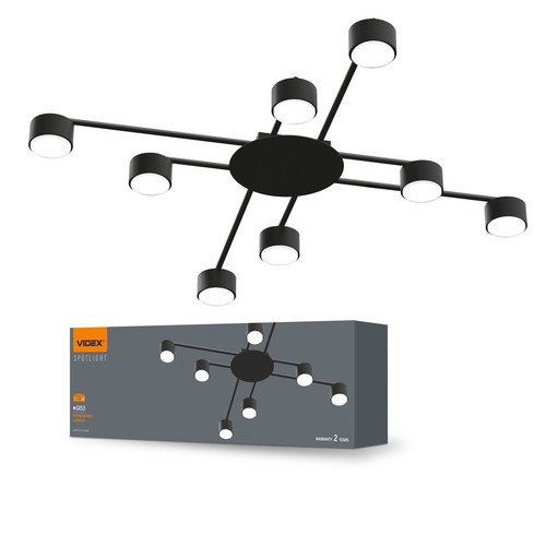8x GX53 railsysteem spot - Zwart, aluminium, IP20 binnen, zonder lichtbron