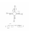 8x GX53 railsysteem spot - Zwart, aluminium, IP20 binnen, zonder lichtbron