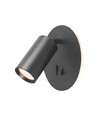 GU10 wandspot met 5W LED backlight - Zwart, 2700K, 2x schakelaars, roteerbaar, zonder GU10 lichtbron