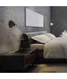 GU10 wandspot met 5W LED backlight - Zwart, 2700K, 2x schakelaars, roteerbaar, zonder GU10 lichtbron