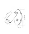 GU10 wandspot met 5W LED backlight - Zwart, 2700K, 2x schakelaars, roteerbaar, zonder GU10 lichtbron