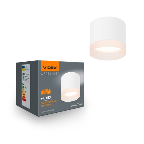 GX53 opbouwspot - Wit, Ø8cm, IP20, IK07, zonder lichtbron