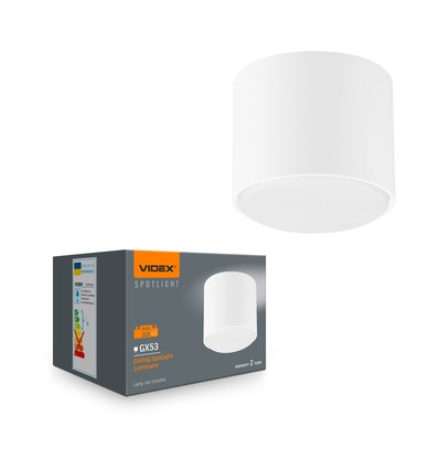 GX53 plafondspot - Wit, rond, aluminium, IP20 binnenshuis, zonder lichtbron