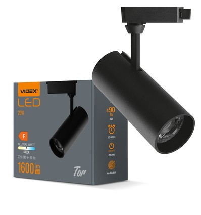Tor railspot RA90 - 20W, zwart, 1-fase, 1F2W