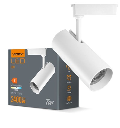 30W 1-fase RA90 Tor spanningsrailspot - Wit, 1F2W