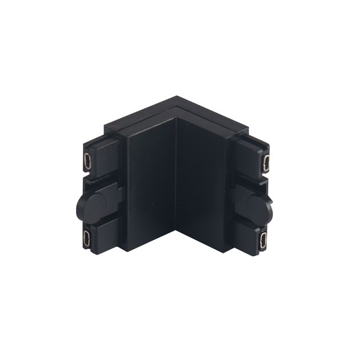 L-vormige magnetische railverbinder, zwart - 30x30x24 mm, IP22 binnen, 3 jaar garantie