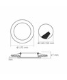 12W zwart LED inbouwpaneel - 1350lm, 4000K, Gat: Ø15 cm, 120 graden stralingshoek