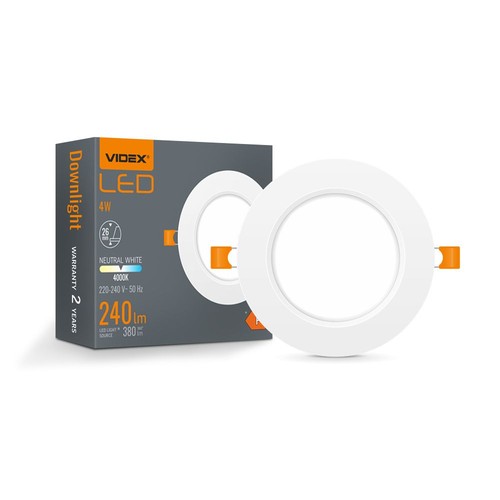 4W Ø10cm LED inbouwpanel - 4000K, geïntegreerde driver, witte rand