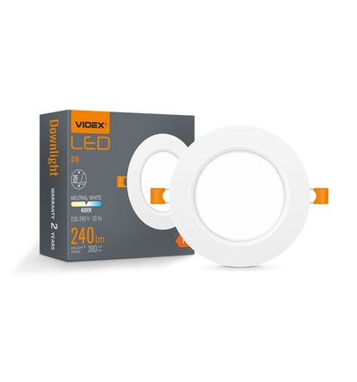 4W Ø10cm LED inbouwpanel - 4000K, geïntegreerde driver, witte rand