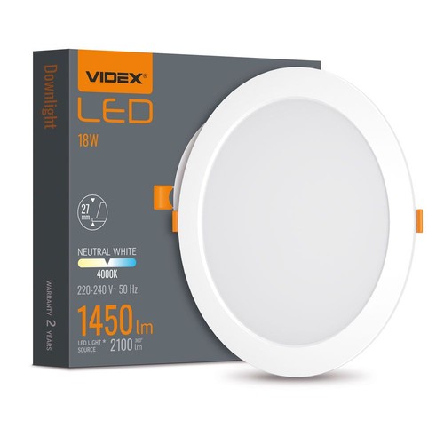 18W frameloos LED inbouwpaneel - 2100lm, 4000K, 22,2 x 22,2 cm, geïntegreerde driver, witte rand