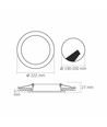 18W frameloos LED inbouwpaneel - 2100lm, 4000K, 22,2 x 22,2 cm, geïntegreerde driver, witte rand