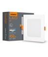 6W vierkant LED inbouwpaneel - 450lm, 4000K, witte rand, Gat: Ø9,5-10 cm, Afm: 12x12 cm