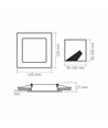 6W vierkant LED inbouwpaneel - 450lm, 4000K, witte rand, Gat: Ø9,5-10 cm, Afm: 12x12 cm