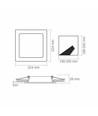 18W Vierkant frameloos LED paneel - 122lm/W, 4000K, 224x224mm, witte rand, flicker free