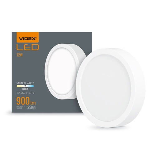 12W Ø17cm LED plafondlamp - 4000K, 900lm, IP20 binnen, witte rand, incl. lichtbron