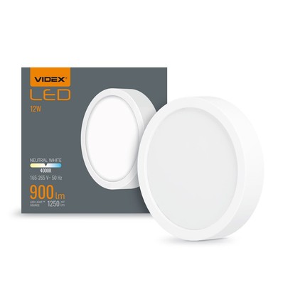12W Ø17cm LED plafondlamp - 4000K, 900lm, IP20 binnen, witte rand, incl. lichtbron