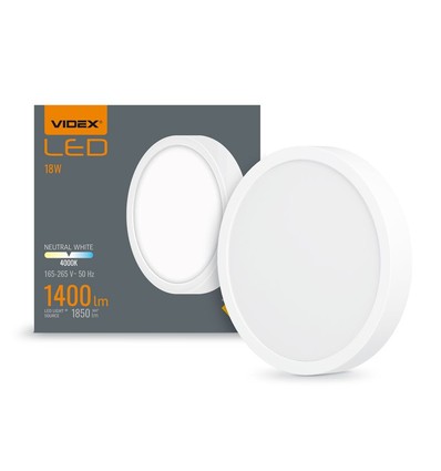 18W LED opbouwpaneel - 1400lm, 4000K, 14,2 x 14,2 cm, witte rand