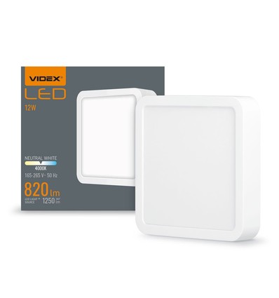 12W vierkant LED opbouwpaneel - 820lm, 4000K, witte rand, 14,2 x 14,2 cm