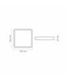 24W vierkante LED plafondlamp - 26,4 x 26,4 cm, zwarte rand, 4000K, IP20 binnen, incl. lichtbron