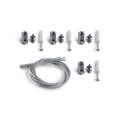 Ophangset voor LED paneel - 60 cm draad, zilver staal, complete set