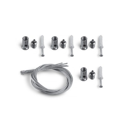 Ophangset voor LED paneel - 60 cm draad, zilver staal, complete set