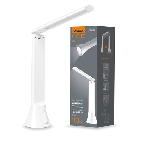 Berlin LED bureaulamp, 5W - Oplaadbaar, dimbaar, 3-in-1 CCT, draagbaar, wit