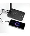 18W LED bureaulamp met draadloos opladen - 700lm, 5-staps dimbaar, CCT instelbaar, zwart, flicker free