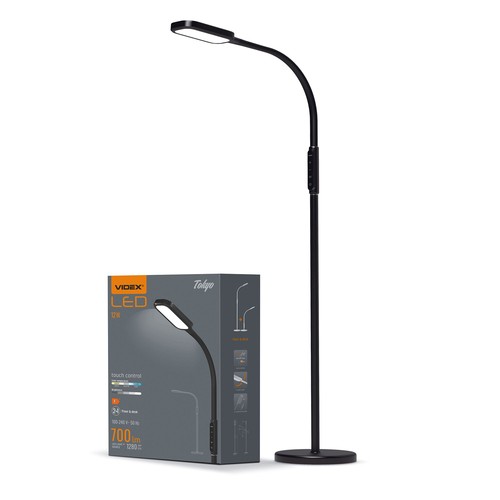 12W Tokyo LED vloerlamp, dimbaar - 1280lm, zwart, touch bediening, instelbare CCT, flicker free