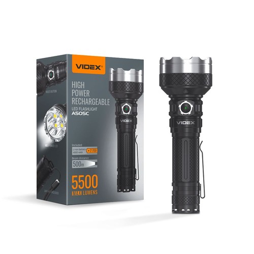 LED draagbare zaklamp - 5000K, lichtsterkte 5500lm, verbruik 20W