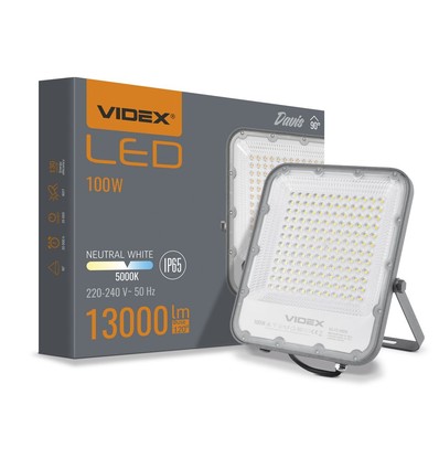100W LED breedstraler - 150lm/W, IP65, Grijs, 5000K, buiten