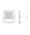 100W LED breedstraler - 150lm/W, IP65, Grijs, 5000K, buiten