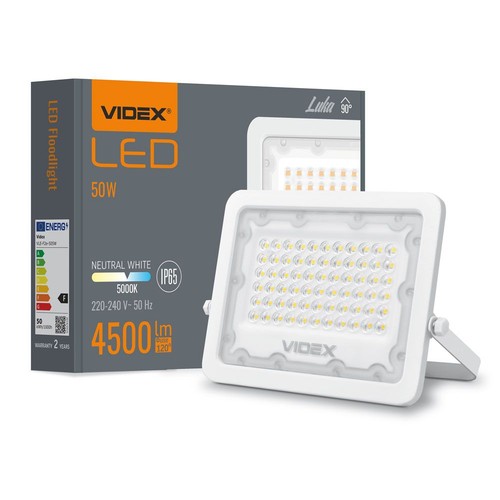 50W LED-breedstraler - 4500lm, IP65, buiten, wit/grijs