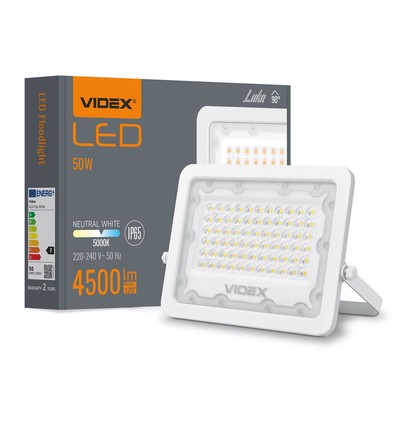 50W LED-breedstraler - 4500lm, IP65, buiten, wit/grijs