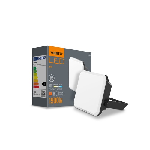 20W LED breedstraler - 1900lm, IP65, zwart, buiten, 5000K
