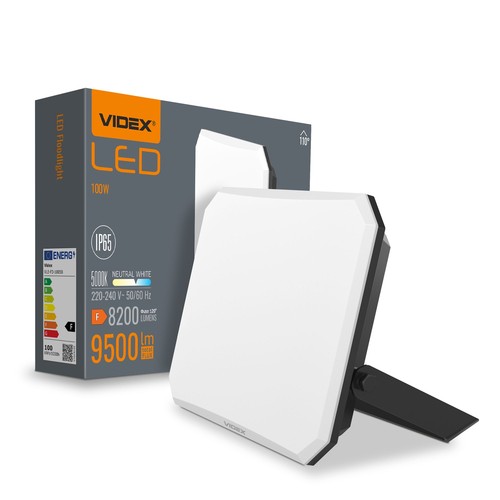 100W LED breedstraler, zwart - 9500lm, IP65, 5000K, buiten, werklamp