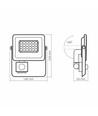 20W LED breedstraler met sensor - 6500lm, IP65, IK07, grijs, buiten