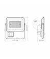 50W LED breedstraler met sensor - 130lm/W, IP65, 5000K, grijs, buiten, werklamp