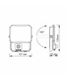 20W LED breedstraler met sensor - IP65, 5000K, zwart, buiten, bewegingssensor