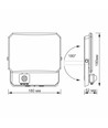 50W LED breedstraler met sensor - 4750lm, IP65, 5000K, zwart, buiten, werklamp