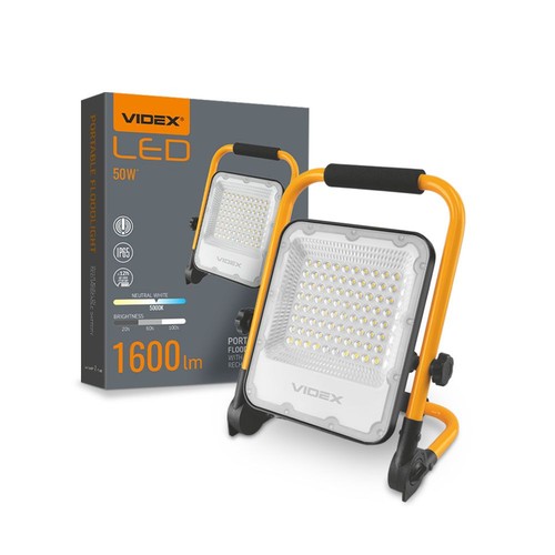 50W oplaadbare LED breedstraler - 1600lm, IP65, draagbaar, werklamp, 3 lichtstanden, USB-C output
