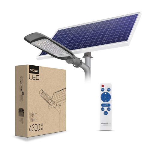 LED straatverlichting op zonne-energie - 4300 lumen, incl. afstandsbediening