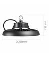 150W LED high bay, 166lm/W - 5000K, IP65, Zwart