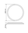 22W Ø29,3cm LED plafondlamp met backlight - 2400lm, IP54, CCT instelbaar, witte rand, incl. lichtbron