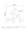 6x GX53 plafondlamp met backlight, 9W - Zwart, 2700K, 830lm, IP20, zonder lichtbron voor GX53 fitting