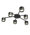 GX53 plafondlamp voor 6 lampen - Zwart, IP20, ijzer, 180W, binnen, zonder lichtbron