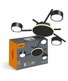 3x GX53 plafondspot met backlight, zwart - 20x8,5cm, IP20, incl. 9W backlight, zonder lichtbron