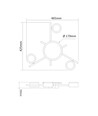 3x GX53 plafondspot met backlight, zwart - 20x8,5cm, IP20, incl. 9W backlight, zonder lichtbron