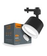 1-fase GX53 spanningsrail spot - Witte ring, zonder lichtbron, 1F2W, Zwart