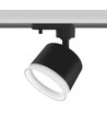 1-fase GX53 spanningsrail spot - Witte ring, zonder lichtbron, 1F2W, Zwart